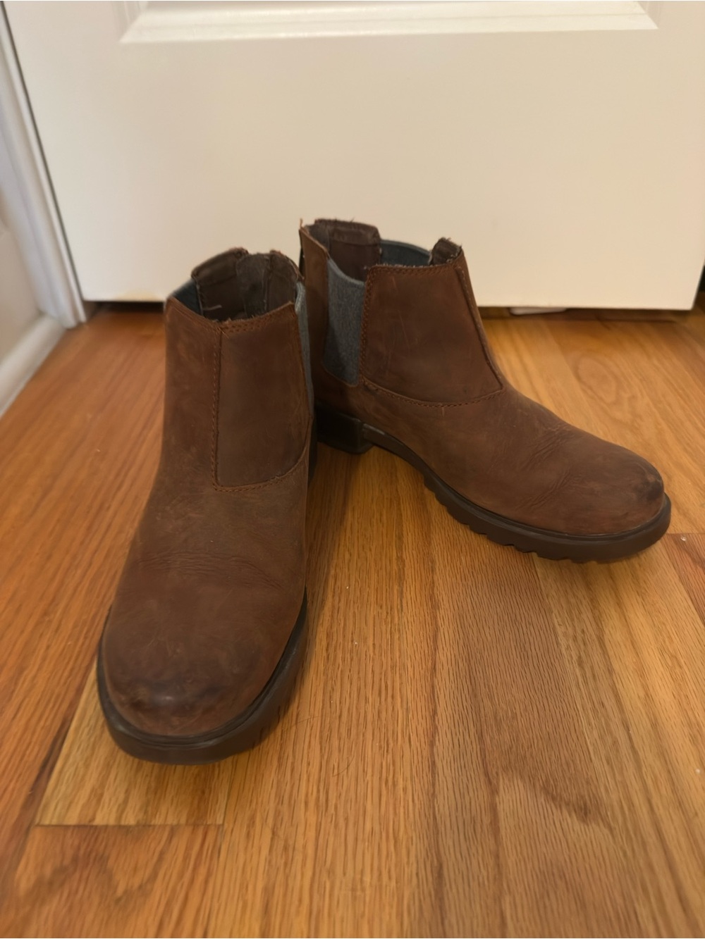 Sorel Brown Leather Chelsea Booties